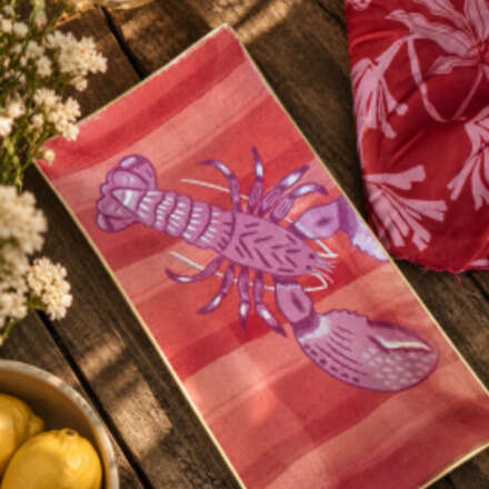 Decoupage sobre vidrio: de tela a bandeja by Rita Lira