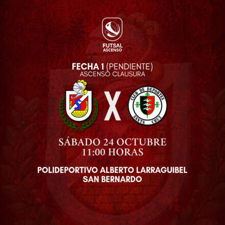FECHA 1 FUTSAL ASCENSO - CDLS vs STA. CRUZ