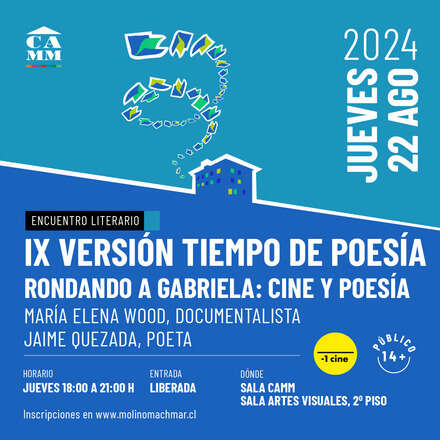 IX Versión TIEMPO DE POESÍA - RONDANDO A GABRIELA: CINE Y POESÍA