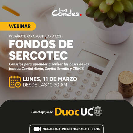 Webinar: Prepárate para postular a los fondos de SERCOTEC