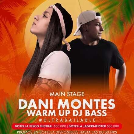 SABADO 13/01 - DOS PISTAS DE BAILE / SECTOR DE BAILE - DANIELA MONTES, WARM UP: DJ BASS / AZOTEA ELECTRONICA - MARIANO LAFFABRICK, WARM UP: VALDES HAZ / LISTA DCTO EMBAJADORES / HOMBRES + 23 - MUJERES +21 