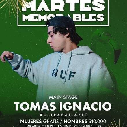 MARTES MEMORABLES / MARTES 09/01 / DOS PISTAS DE BAILE / DJ TOMÁS IGNACIO / AZOTEA ELECTRÓNICA ALEX FERRISON / LISTA DCTO 