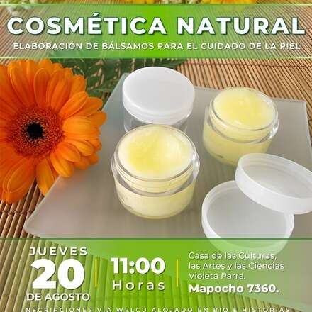 TALLER   "COSMÉTICA NATURAL: ELABORACIÓN DE BÁLSAMOS PARA EL CUIDADO DE LA PIEL"