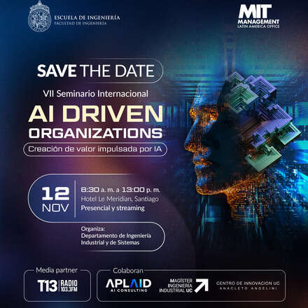 Inscripción Streaming al Seminario Internacional DIIS UC: AI Driven Organizations